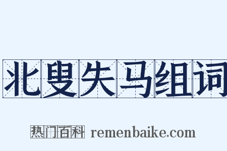 北叟失马组词是什么意思的图片